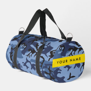 Navy Blue Camouflage Jouw naam personaliseren Plunjezak