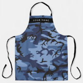 Navy Blue Camouflage Jouw naam personaliseren Schort (Voorkant)