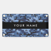 Navy Blue Camouflage Jouw naam personaliseren Spandoek (Horizontaal)