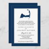 Navy Blue Cape Cod Map | Weddenschap Kaart (Voorkant / Achterkant)