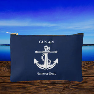 Navy Blue Captain Anker Nautical Boat Naam Etui