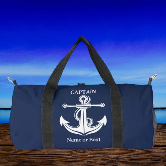 Navy Blue Captain Anker Nautical Boat Naam Plunjezak