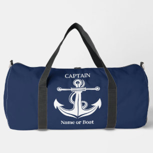Navy Blue Captain Anker Nautical Boat Naam Plunjezak