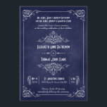 Navy Blue Chalkboard Art Déco Mariage Invitations<br><div class="desc">Des invitations de mariage simples et élégantes avec des tourbillons fins et fins qui rappellent le design art déco vintage et du texte moderne fraîchement élaboré contre un arrière - plan bleu marine texturé.</div>