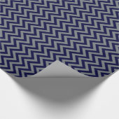 Navy Blue, Charcoal Large Chevron ZigZag Pattern Cadeaupapier (Hoek)