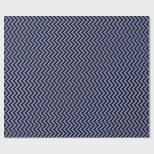 Navy Blue, Charcoal Large Chevron ZigZag Pattern Cadeaupapier (Vlak)