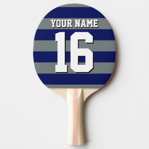 Navy Blue Charcoal Team Jersey Preppy Stripe Tafeltennisbatje
