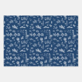 Navy Blue Charleston Toile Gift Wrap Inpakpapier Vel (Voorkant 3)