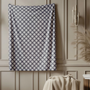 Navy Blue Check Deken voor Bed of Couch Gebruik