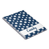 Navy Blue Cheerleader Pom Pom Pattern Notitieboek (Rechterzijde)