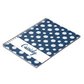 Navy Blue Cheerleader Pom Pom Pattern Notitieboek (Linkerzijde)