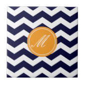 Navy Blue Chevron avec carreaux Monogram (Devant)