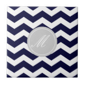 Navy Blue Chevron avec carreaux Monogram (Devant)