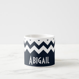 Navy Blue Chevron Espresso Kop