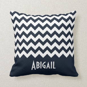 Navy Blue Chevron Kussen