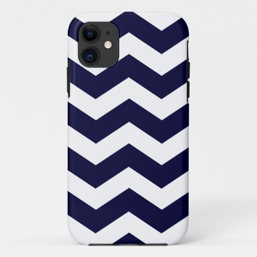 Navy Blue Chevron Pattern Hoesje Savvy iPhone 5 Ho (Achterkant)