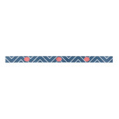Navy Blue Chevron Pattern | Koraalmonogram Lint (Voorkant)
