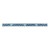 Navy Blue Chevron Pattern | Munt Green Monogram Lint (Voorkant)