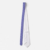 Navy Blue Chevron Pattern Stropdas (Achterkant)