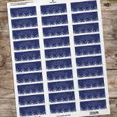 Navy Blue Christmas Snowflake Retouradres Etiket