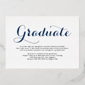 Navy Blue Class van 2025 Fotocollage Afstuderen Folie Uitnodiging (Achterkant)