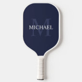 Navy Blue Classic gepersonaliseerd monogram en naa Pickleball Paddle (Achterkant)