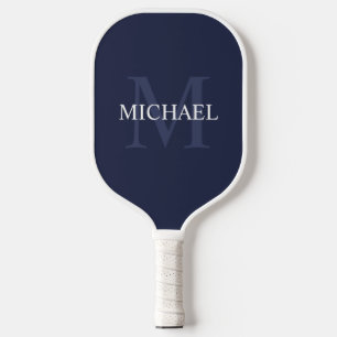 Navy Blue Classic gepersonaliseerd monogram en naa Pickleball Paddle