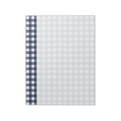Navy Blue Classic Gingham Check Pset Notitieblok (Gedraaid)