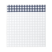 Navy Blue Classic Gingham Check Pset Notitieblok (Voorkant)