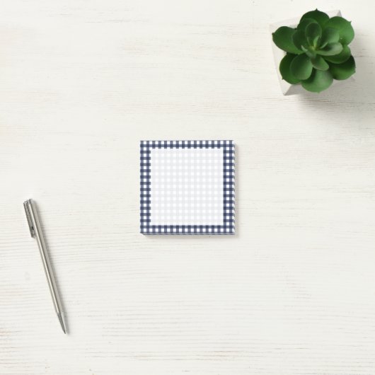 Navy Blue Classic Gingham Check Pset Post-it® Notes (Kantoor)