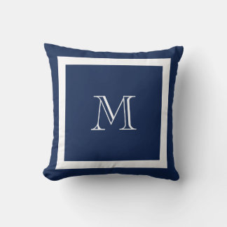 Navy Blue Classic Monogram Sierkussen