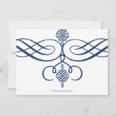 Navy Blue Classic Scrolls Hanukkah Holiday Party Kaart (Achterkant)