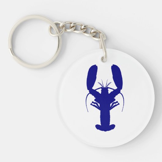 Navy Blue Coastal Decor Lobster Sleutelhanger (Voorkant)