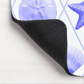 Navy Blue Coastal Seashells Starfish Muismat (Hoek)