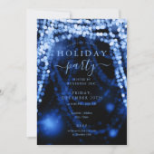 Navy Blue Company Holiday Party String Lights Kaart (Voorkant)