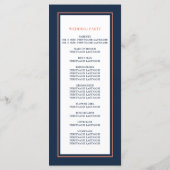 Navy Blue Coral Modern minimalist Weddenschap Programma (Achterkant)