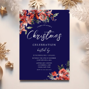 Navy Blue Corporate Gala Vakantie Kerstfeest Kaart