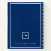Navy Blue Corporate Logo Company Notitieboek (Achterkant)
