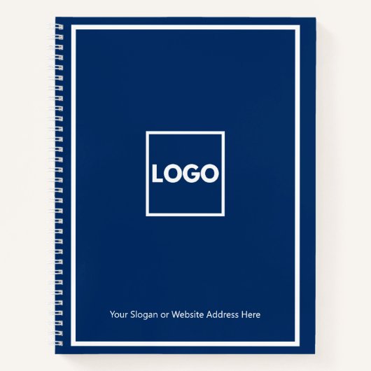 Navy Blue Corporate Logo Company Notitieboek (Voorkant)