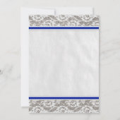 Navy Blue Country Lace Wedding Invitations Kaart (Achterkant)
