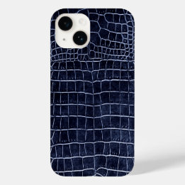 Navy Blue Crocodile Case-Mate iPhone 14 Hoesje