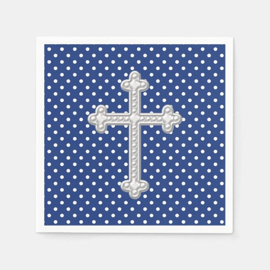 Navy Blue Cross doop Servetten (Voorkant)