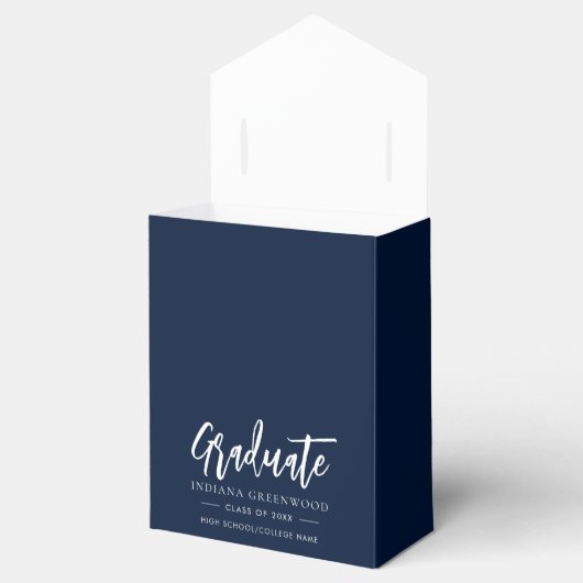 Navy Blue Custom Afstuderen 2025 Party Bedankdoosjes (Geopend)