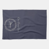 Navy Blue Custom Boat Name with Wreated Theedoek (Horizontaal)