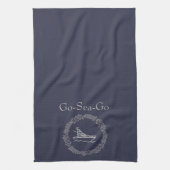 Navy Blue Custom Boat Name with Wreated Theedoek (Verticaal)