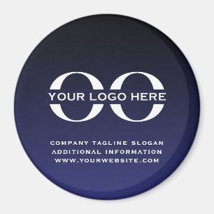 Navy Blue Custom Business Company Logo Magnet Magneet
