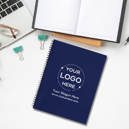 Navy Blue Custom Business Logo Notitieboek