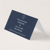 Navy Blue Custom Logo Catering Food Name Label Kaart (Voorkant)
