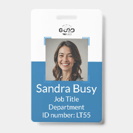 Navy Blue Custom Medewerker Foto ID Badge | Ondern
