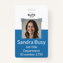 Navy Blue Custom Medewerker Foto ID Badge | Ondern